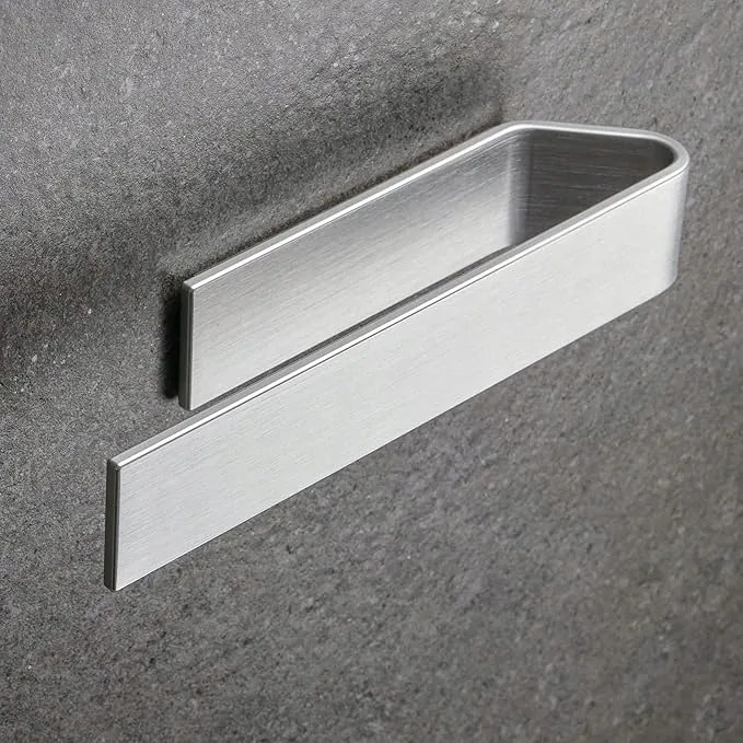 Designfabrik Hamburg Törölközőtartó fúrás nélkül 22cm ezüst