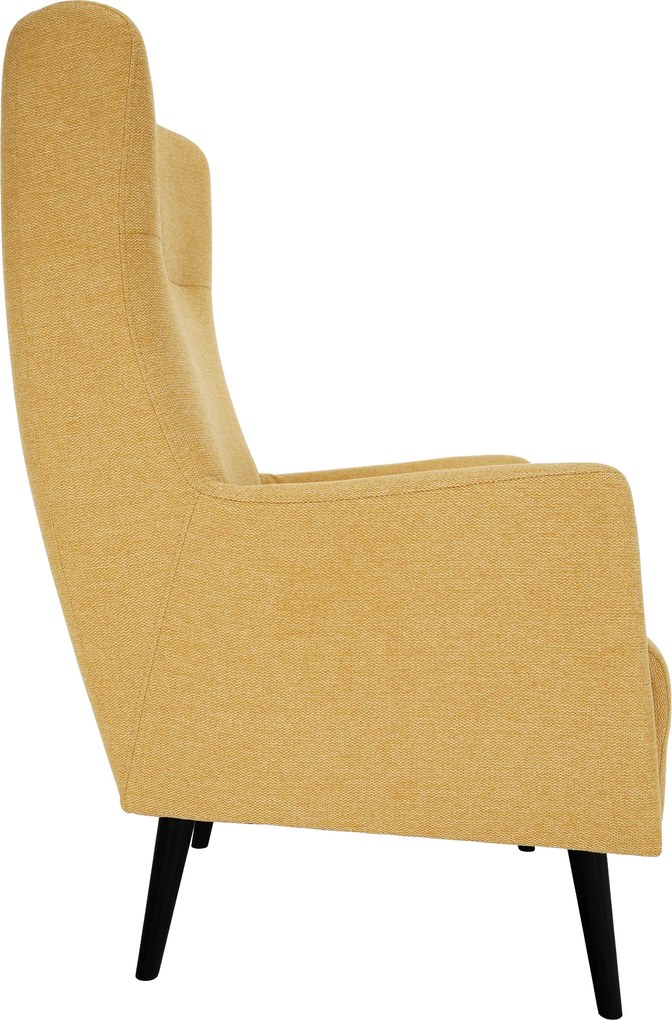 Füles fotel, sárga/fekete, SAMY