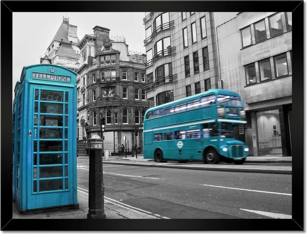 Poszterek keretben 40x30 Petrol blue in London