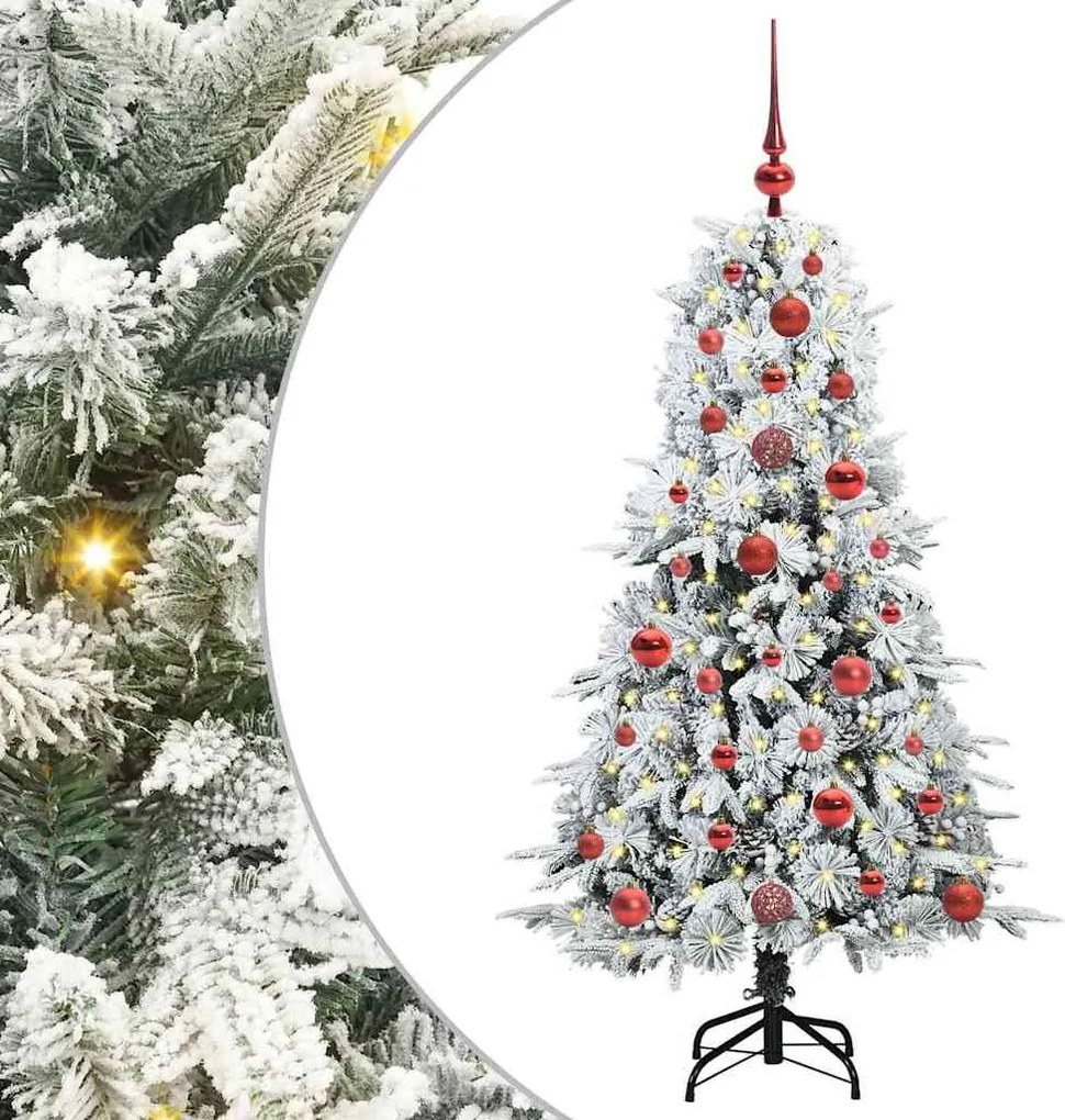 vidaXL Műanyag Hajtogatós Karácsonyfa Fehér 120 cm PE és PVC