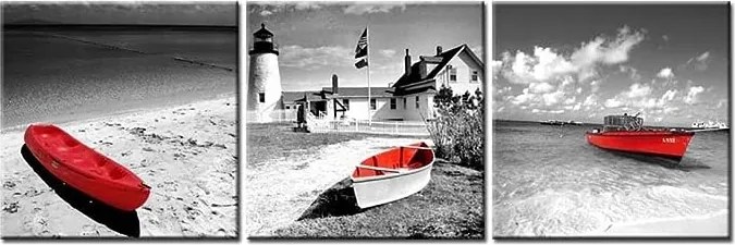 Vászonkép szett 40x40 3 db-os csónak