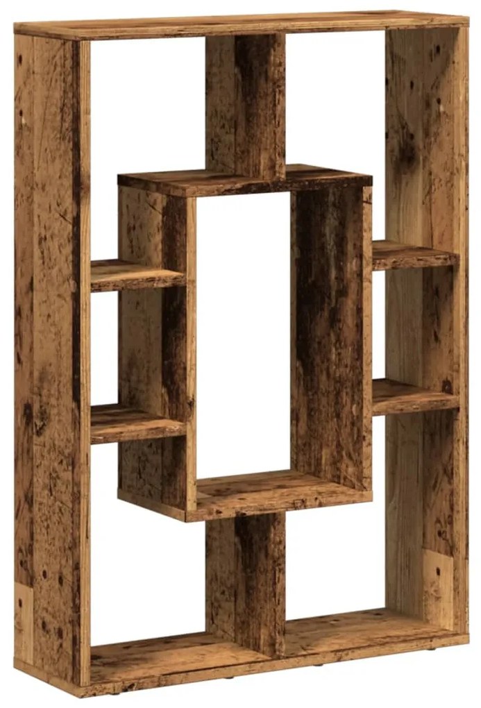 antik fa színű szerelt fa könyvespolc 63 x 20 x 90 cm