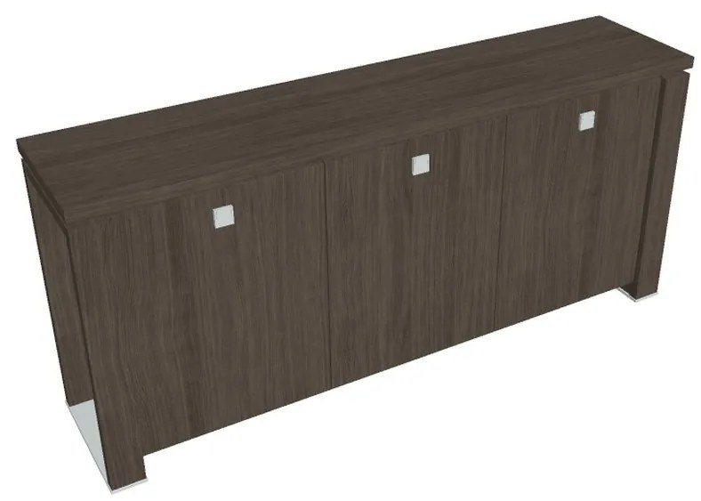 Verno+ S alacsony szekrény 200 x 46 x 90 cm, antracit tölgy / fekete