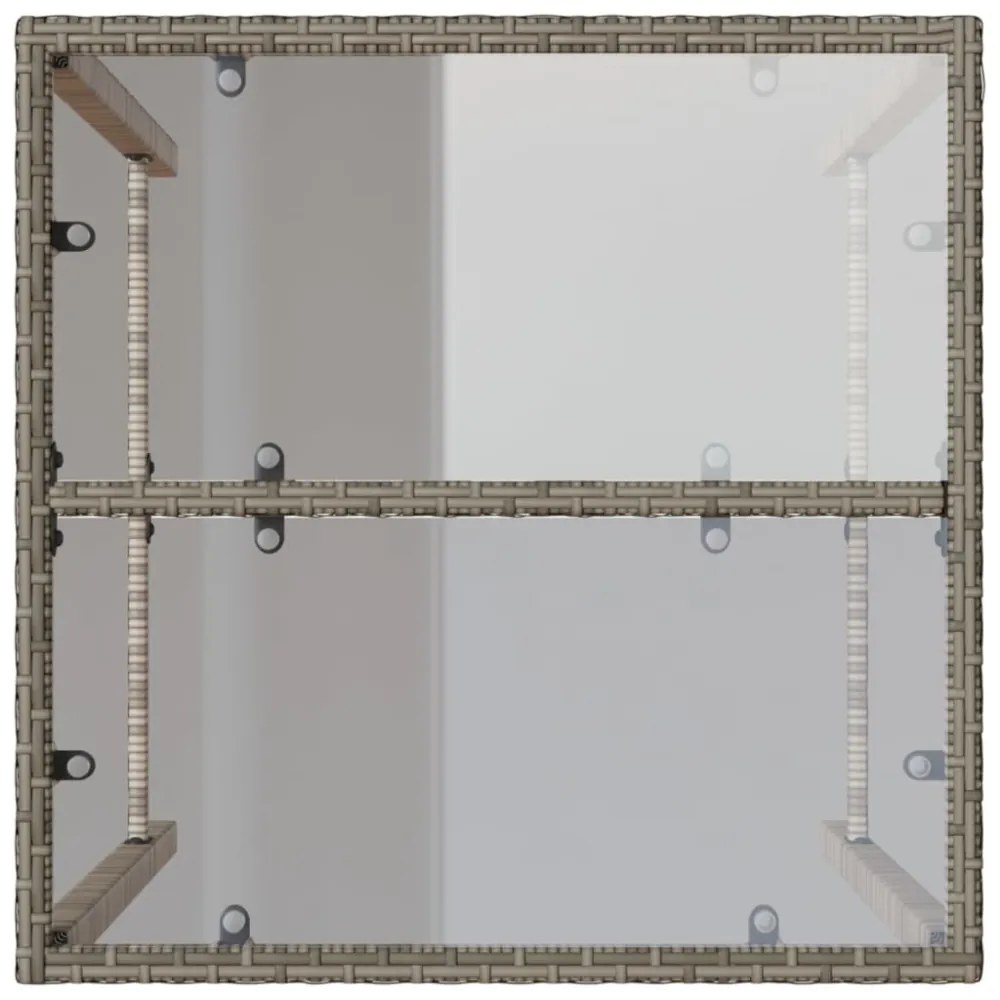 szürke polyrattan kültéri bárasztal 70 x 70 x 110 cm