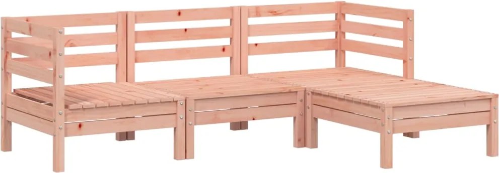 vidaXL 3 személyes tömör duglászfenyő kerti kanapé lábtartóval