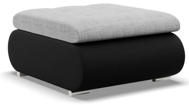 Tokio puff, fonott + műbőr, szürke - fekete