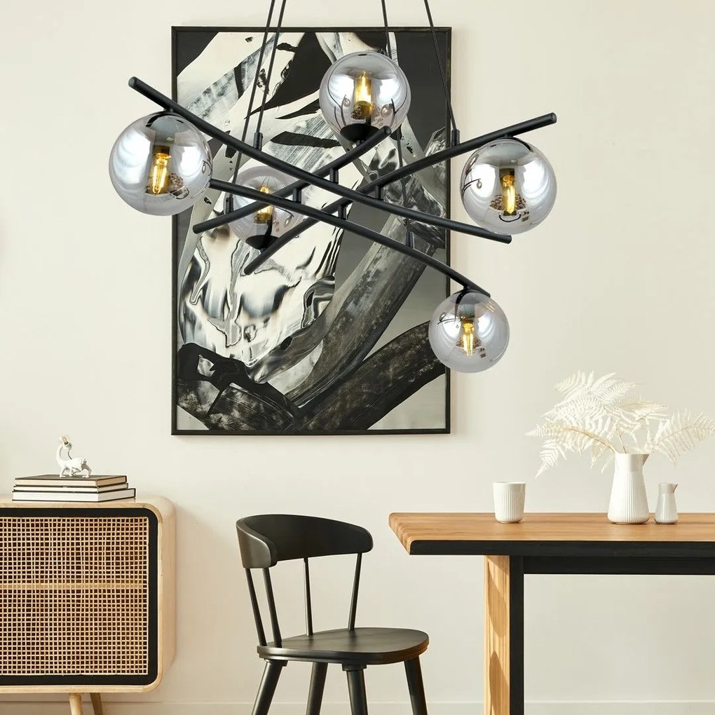 Emibig modern függeszték essa fekete grafit emi1203/5