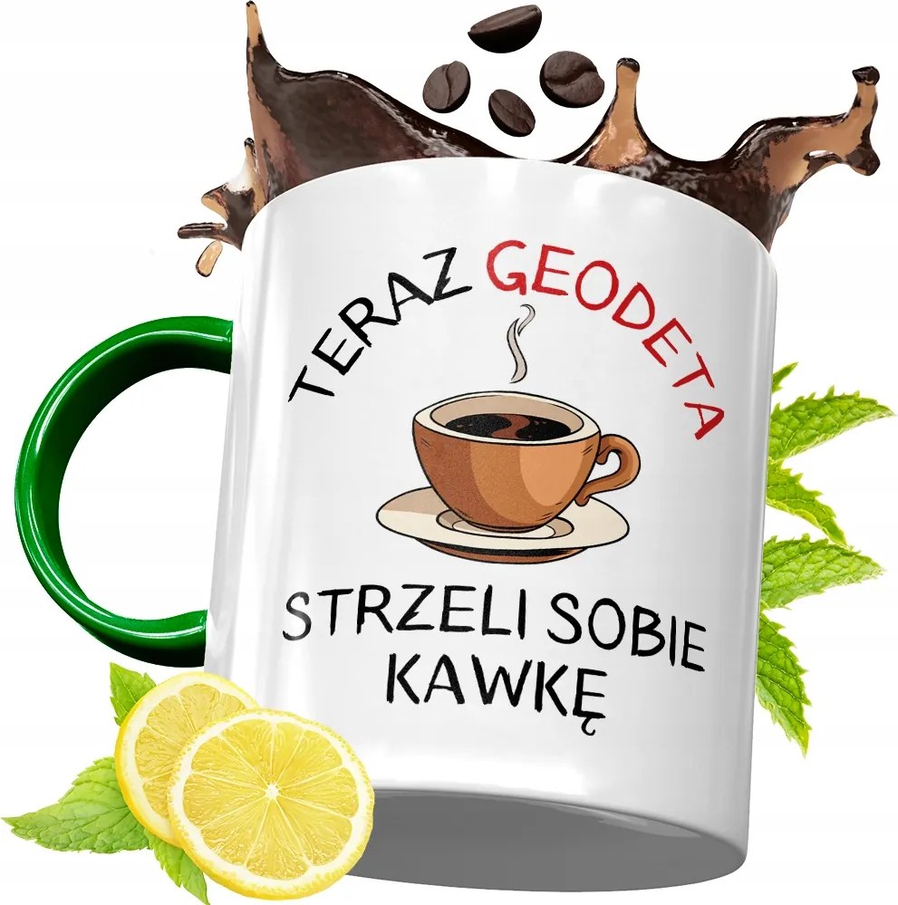 Zöld Bögre Földmérőnek Születésnapra Ajándék fényképes nyomattal