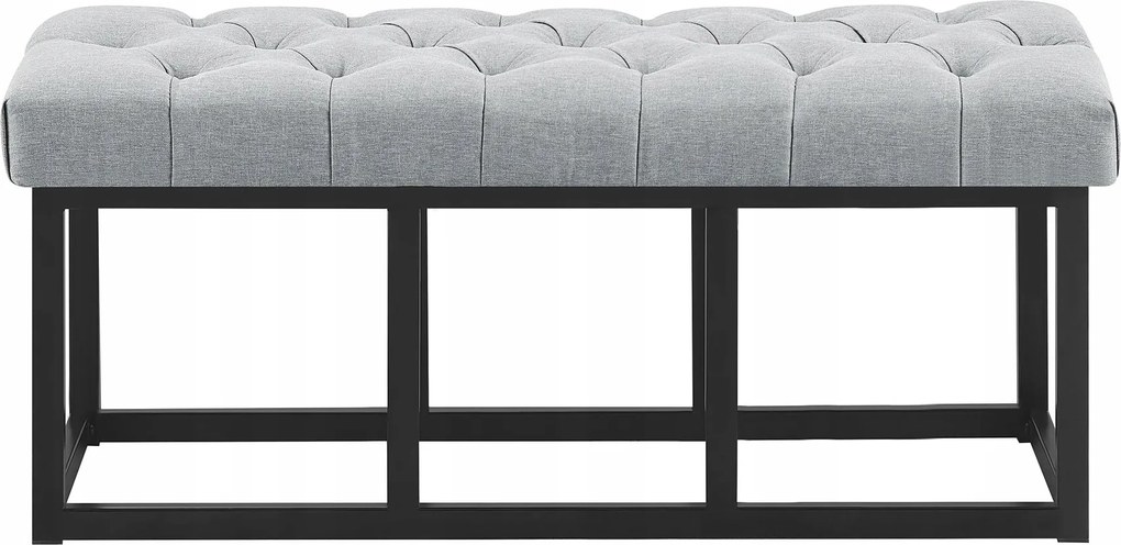 Amun kárpitozott pad szövet fekete-szürke