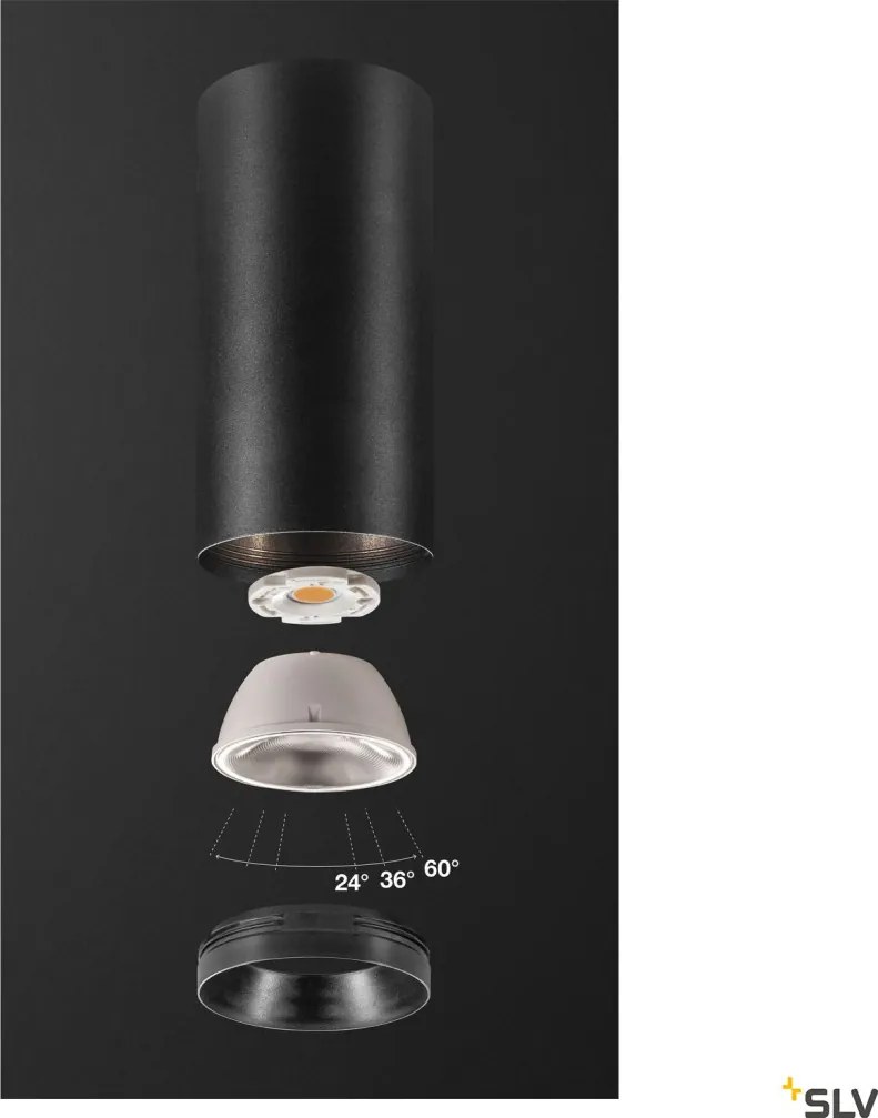 SLV 1004323 NUMINOS Hengeres Mennyezeti Lámpa Fekete LED IP20