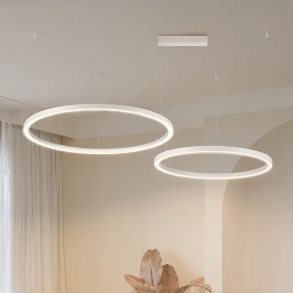 BRILAGI - LED fényerőszabályozható acélkábeles csillár PORTOFINO LED/98W/230V fehér + távirányító