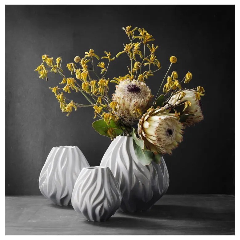 Flame fehér porcelán váza, magasság 15 cm - Morsø