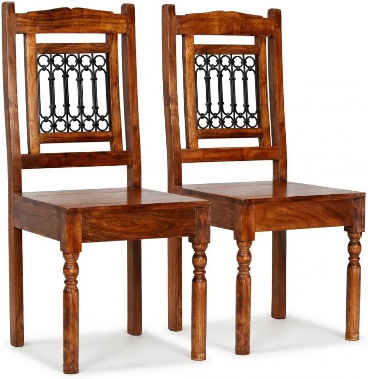 2 db klasszikus stílusú tömör fa szék paliszander felülettel