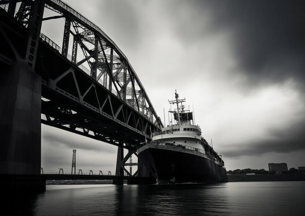 Poszter 84x59,5cm Hajó a hídnál