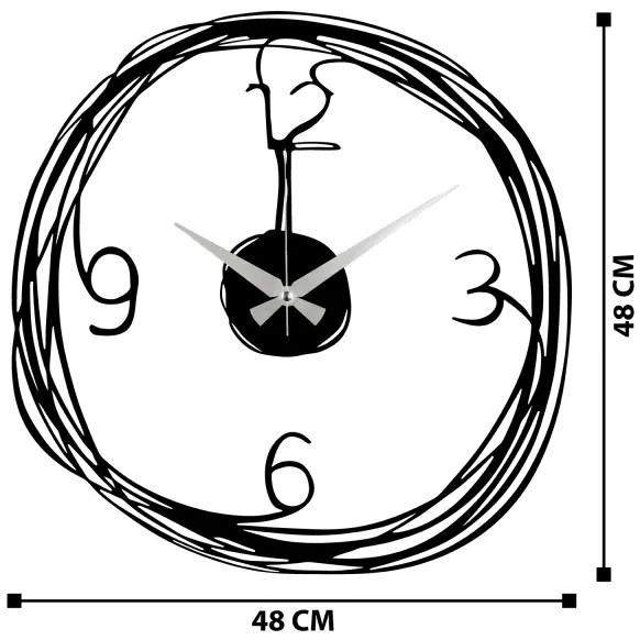 Falióra 48 cm 1xAA fekete