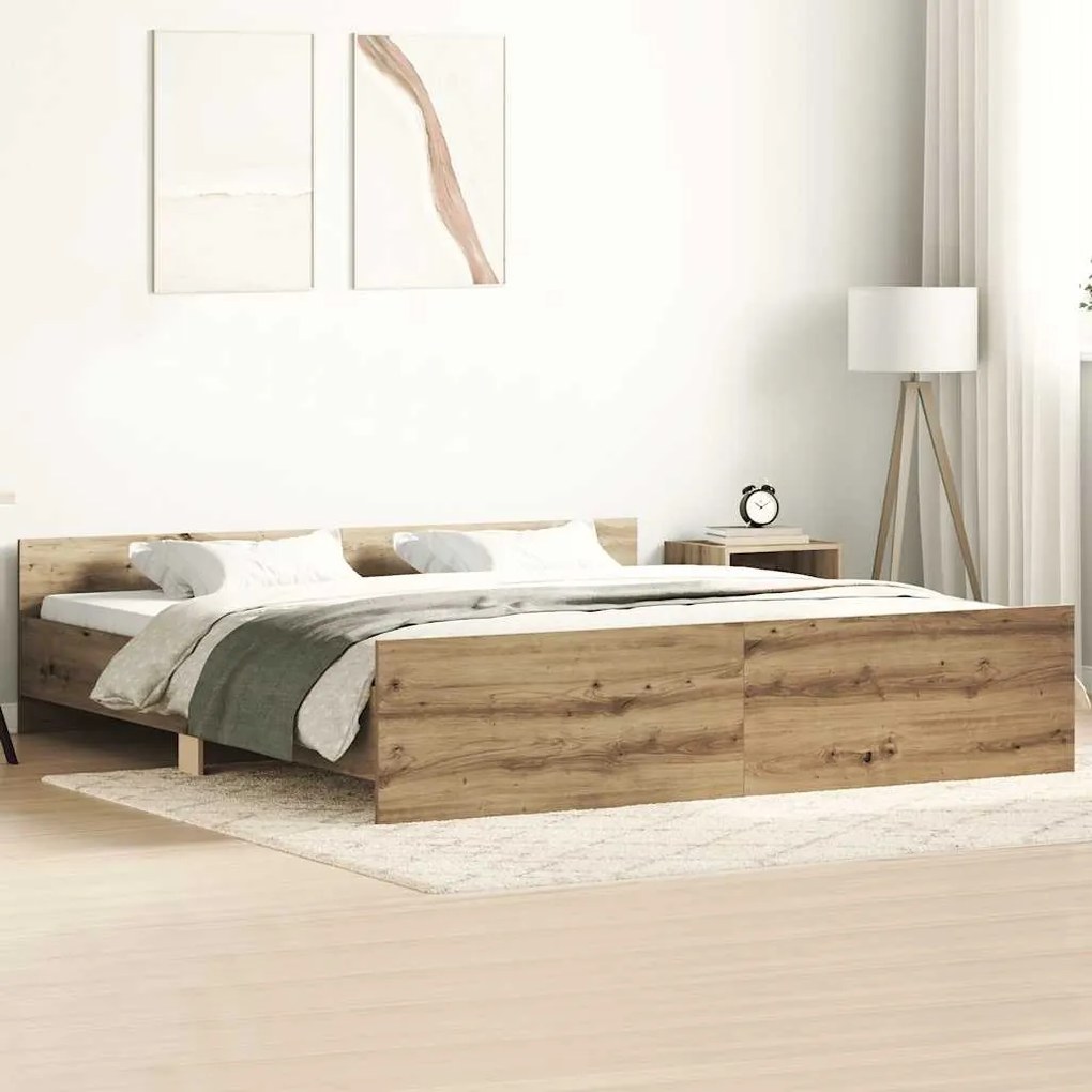 kézműves tölgy szerelt fa ágykeret matrac nélkül 160x200 cm
