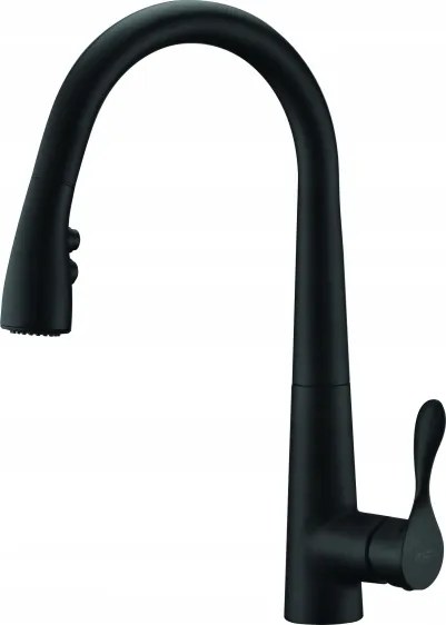 Mosogató Csaptelep Kihúzható Kifolyócsővel, Fekete