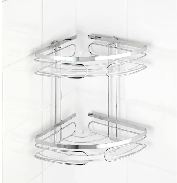 WENKO 20412100-Sarokpolc PREMIUM rozsdamentes acél 26,5x27,5 cm rozsdamentes acél/ezüstszínű