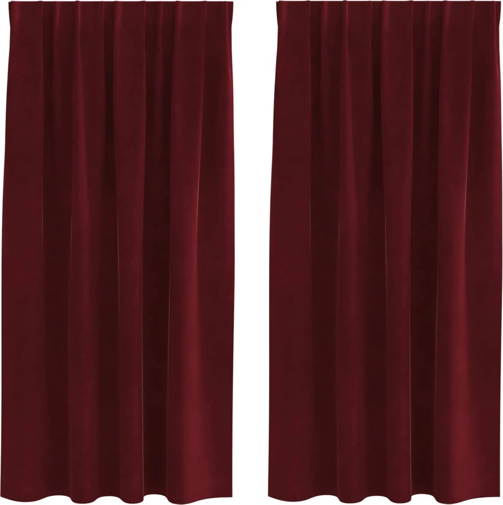 vidaXL Sötétítő függönyök 2 pcs Bordó 140 x 175 cm Bársony