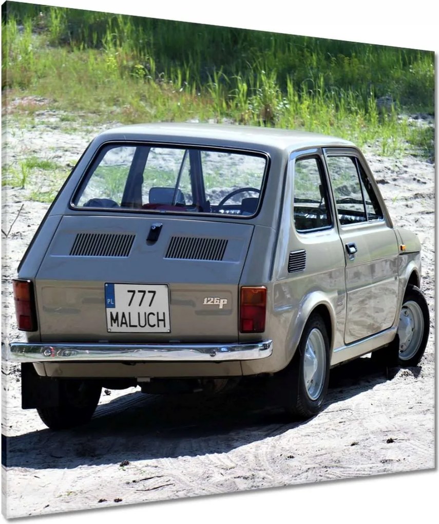 Vászonkép 80x80 Kisgyermek Fiat 126p Kisgyermek