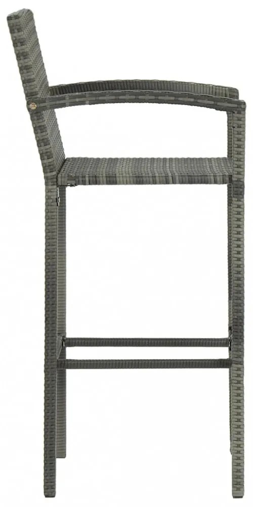 2 db szürke polyrattan bárszék