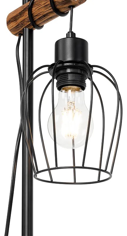 Rusztikus asztali lámpa fekete fával - Stronk