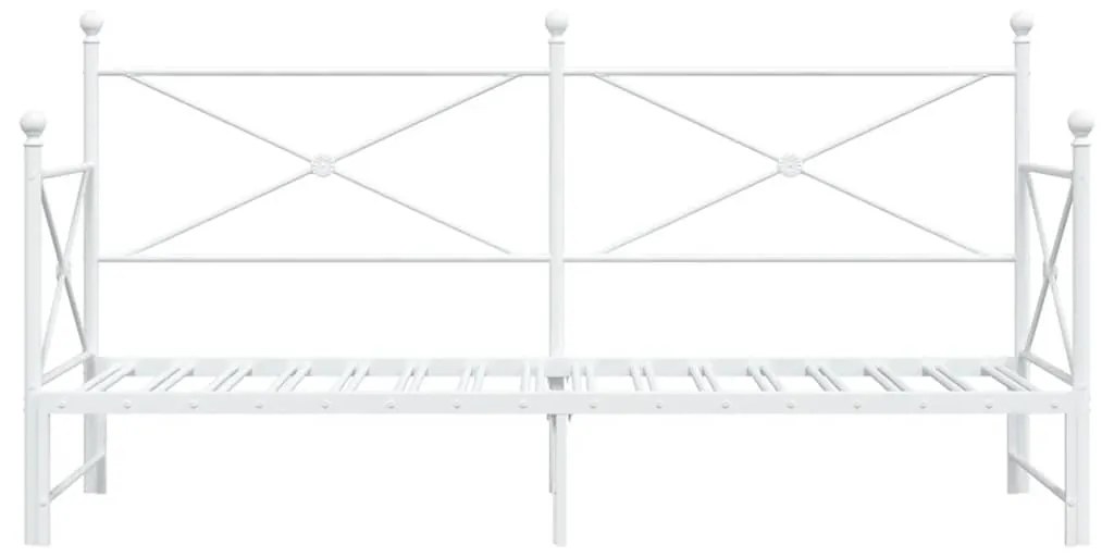 Daybed with Trundle without Mattress White 80x200 cm acél