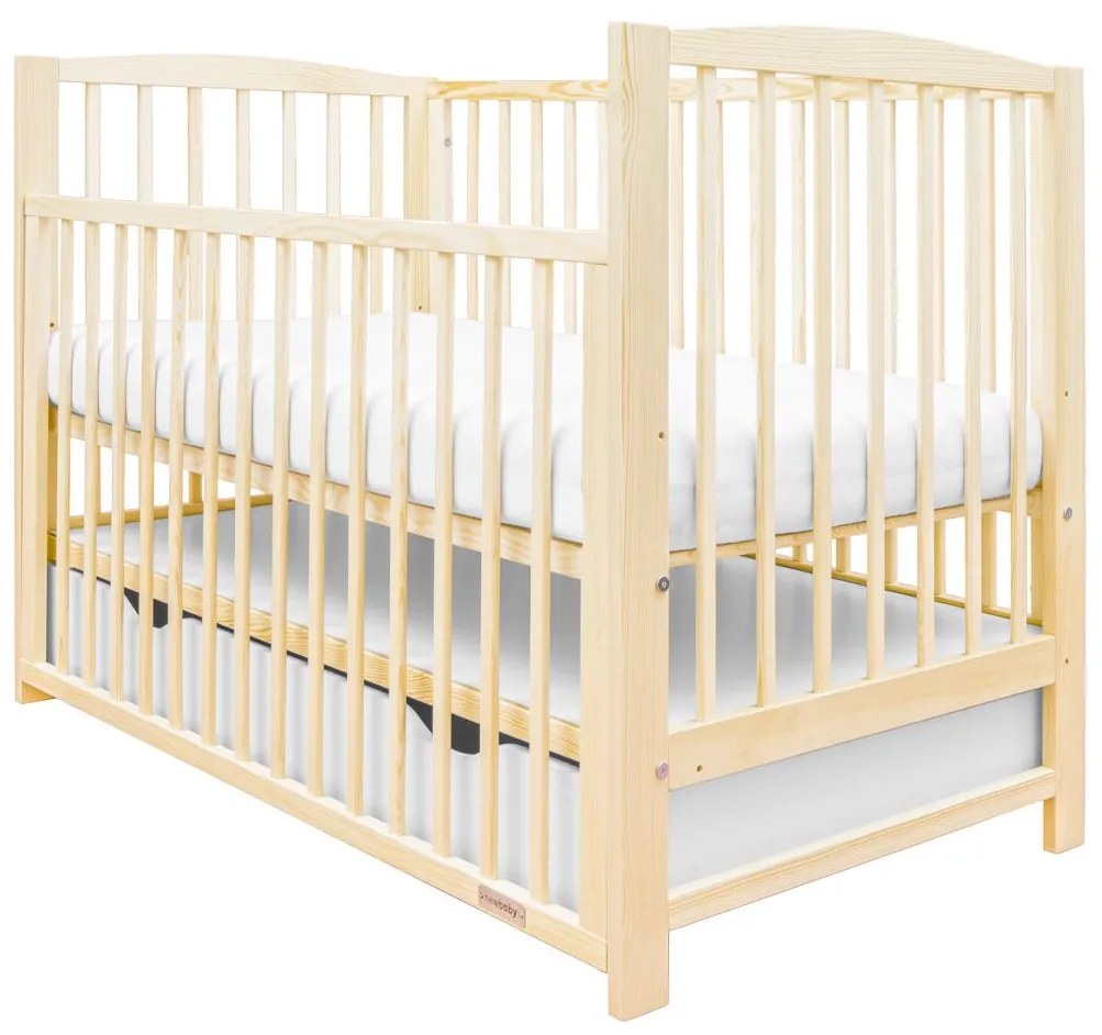 Gyerek kiságy New Baby LILLY leengedhető oldalráccsal és fiókkal természetes