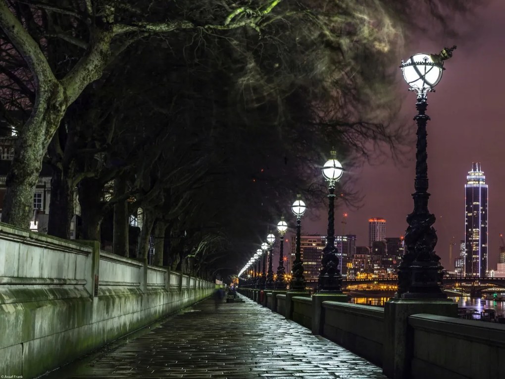 Poszter 40x30cm Esti sétány a Temze partján, Assaf Frank