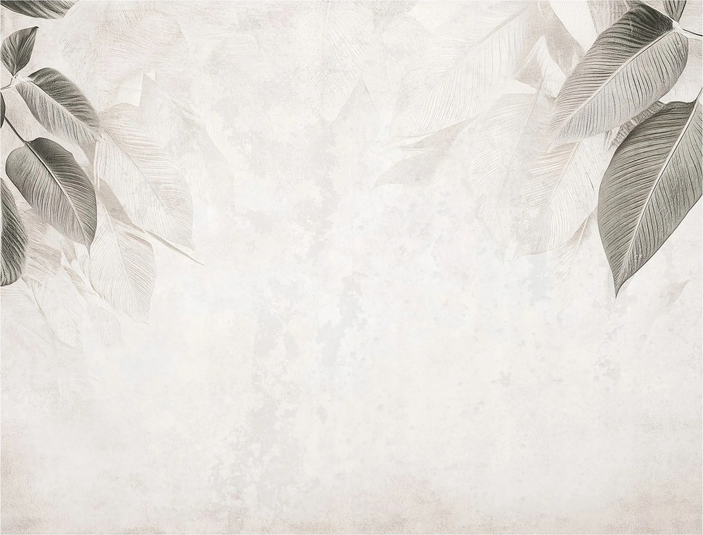 Fotótapéta Levelek Beton Szürke Flizelin Hálószoba Nappali Tapéta 400x280