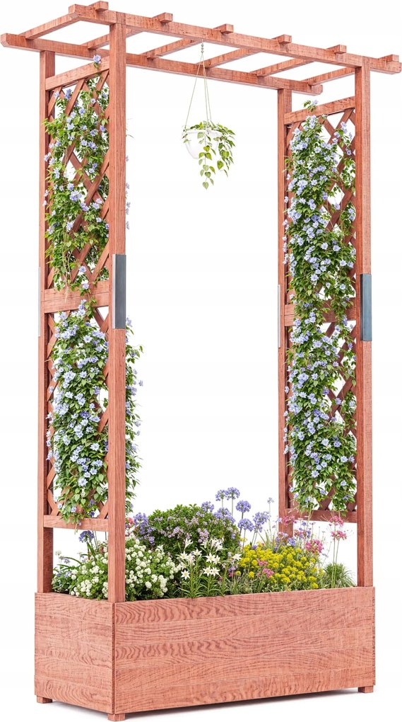 Magaságyás Rácsozattal, Vízelvezető Nyílásokkal, Fából, 110*44*182cm