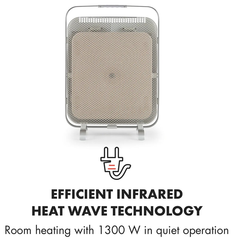 Klarstein HeatPal Marble, infravörös fűtőtest, 1300W, hőmegtartó, márvány, alumínium