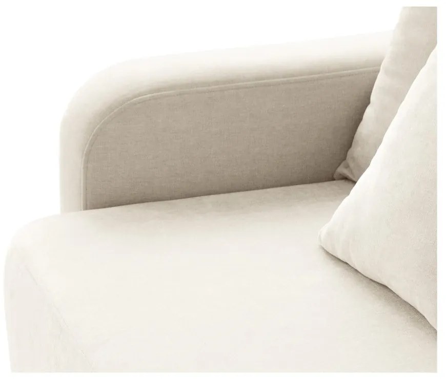 Krémszínű kinyitható tárolóhelyes kanapé 231 cm Elen – Micadoni