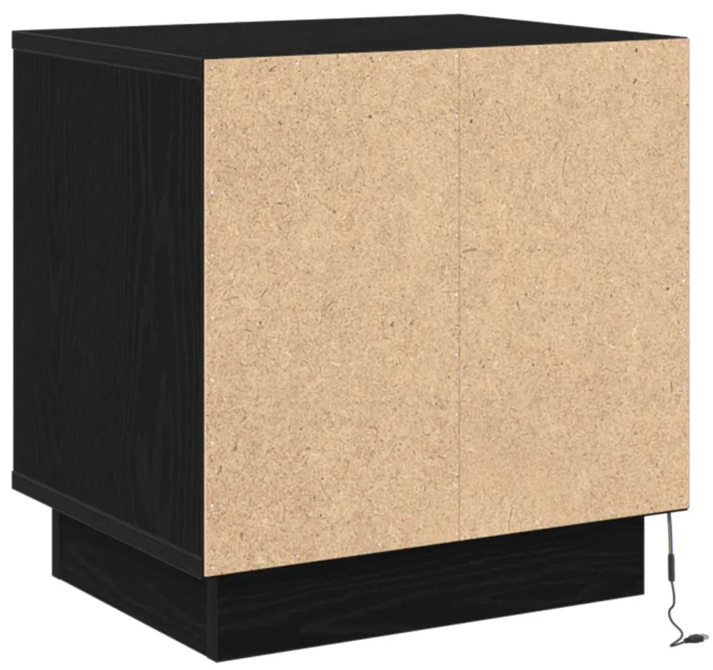 Éjjeli szekrény LED világítással 2 db Fekete tölgy 44x34,5x45 cm