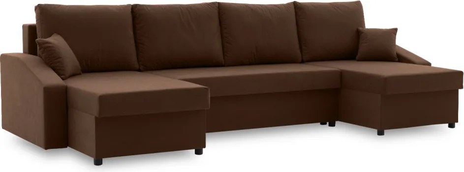 Sparta Plus sarokkanapé, szövet anyag, univerzális oldal, barna
