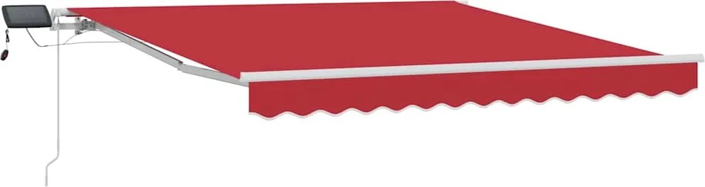 vidaXL Behúzható napellenző Piros 300 x 250 cm Szövet és Acél