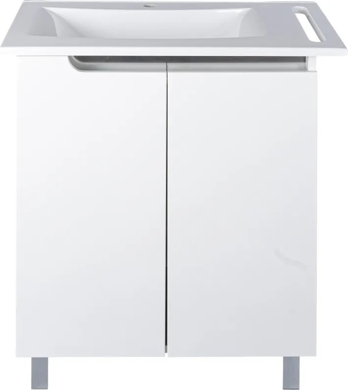 Piramida EURIDIKA fali /álló fürdőszobabútor - műmárvány mosdóval - 2 ajtós - 82 x 73 x 46 cm