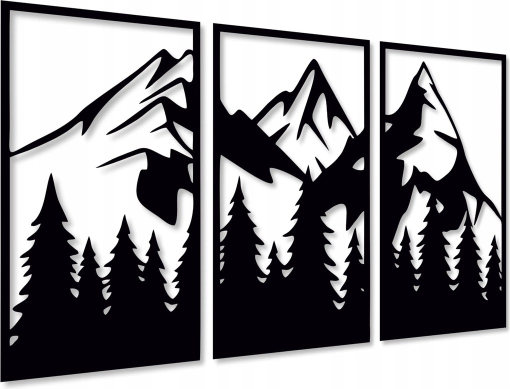3D Fali Panel Hegyek 105 cm Áttört Kép Hegy Képek Nappali Triptichon