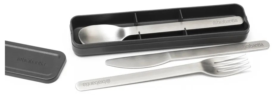 Ezüstszínű rozsdamentes acél utazó evőeszköz készlet 3 db-os Make & Take – Brabantia