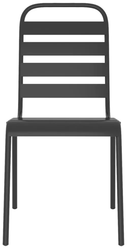 11 részes antracitszürke acél kerti étkezőgarnitúra