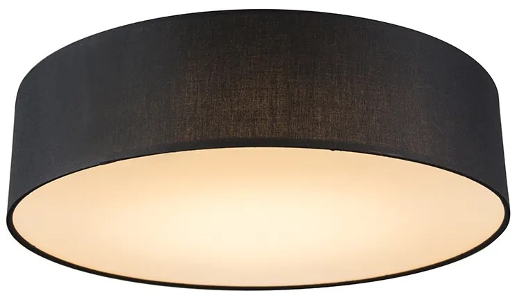Mennyezeti lámpa fekete 40 cm LED-del - Drum LED