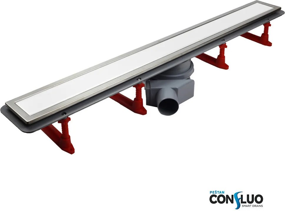 Pestan zuhanyfolyóka Confluo Premium Line fehér üveg 55 cm