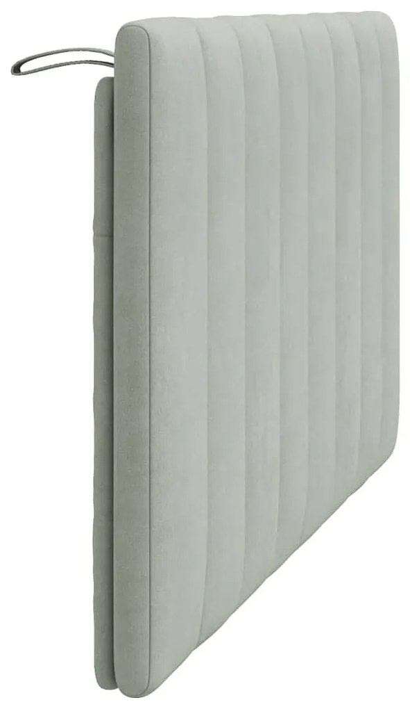 világosszürke bársony fejtámla párna 140 cm