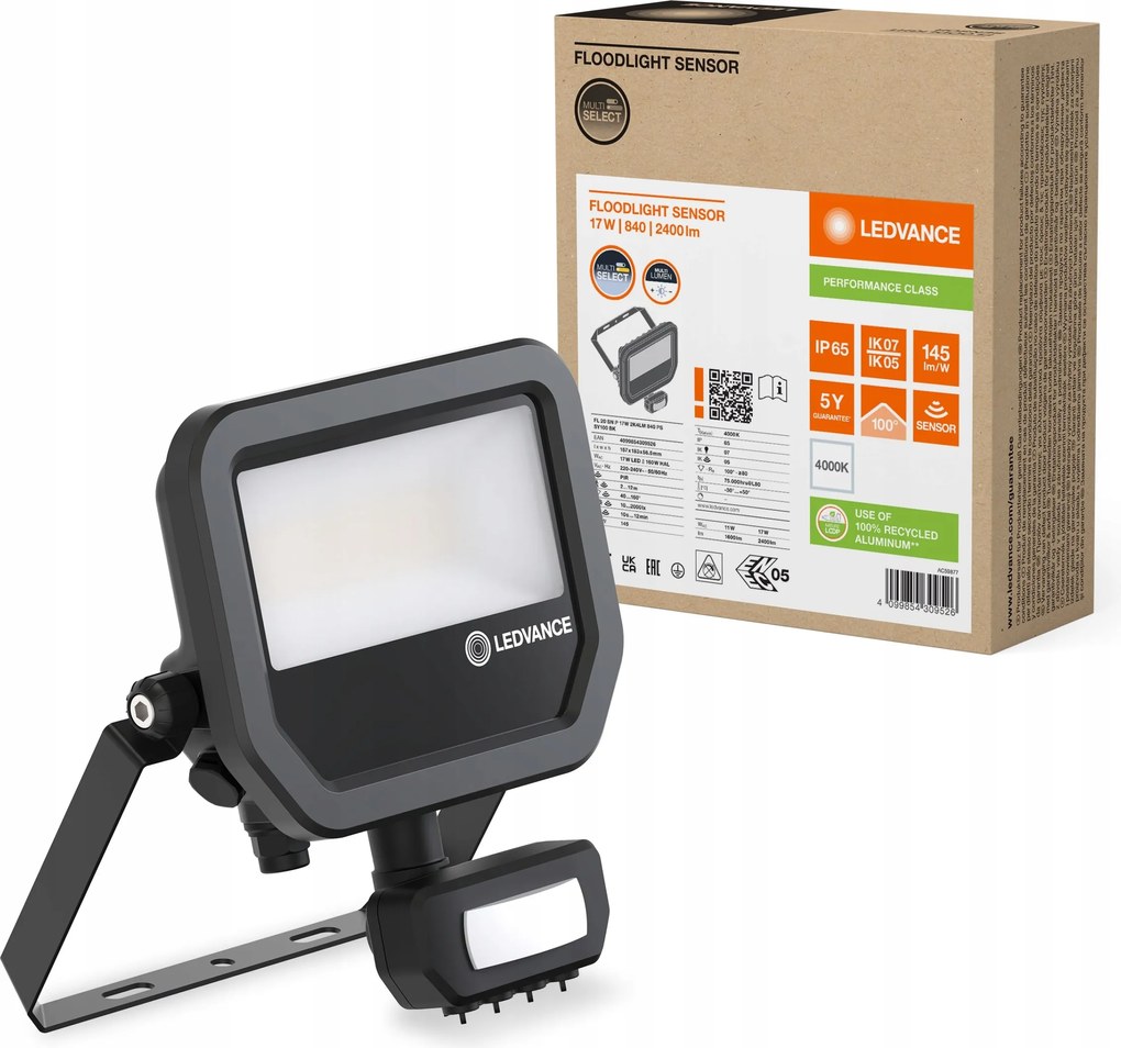 Led fényvető Sensor 17W 4000K állítható fényárammal 2400lm/1600lm