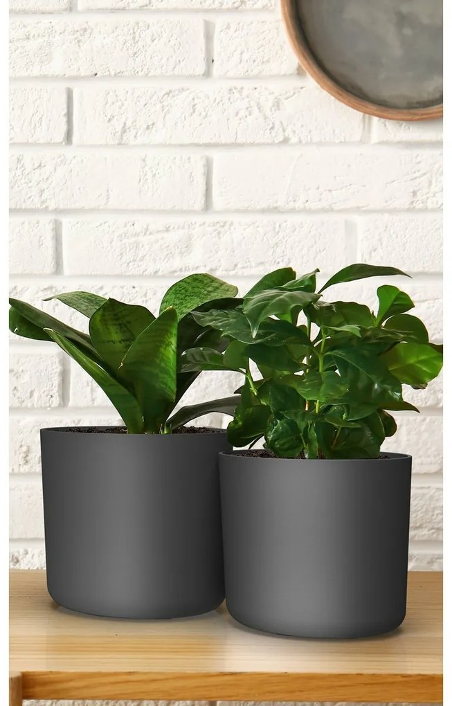 Gardenico Lora virágtartó  antracit, átmérő 30 cm, 30 cm átmérőjű