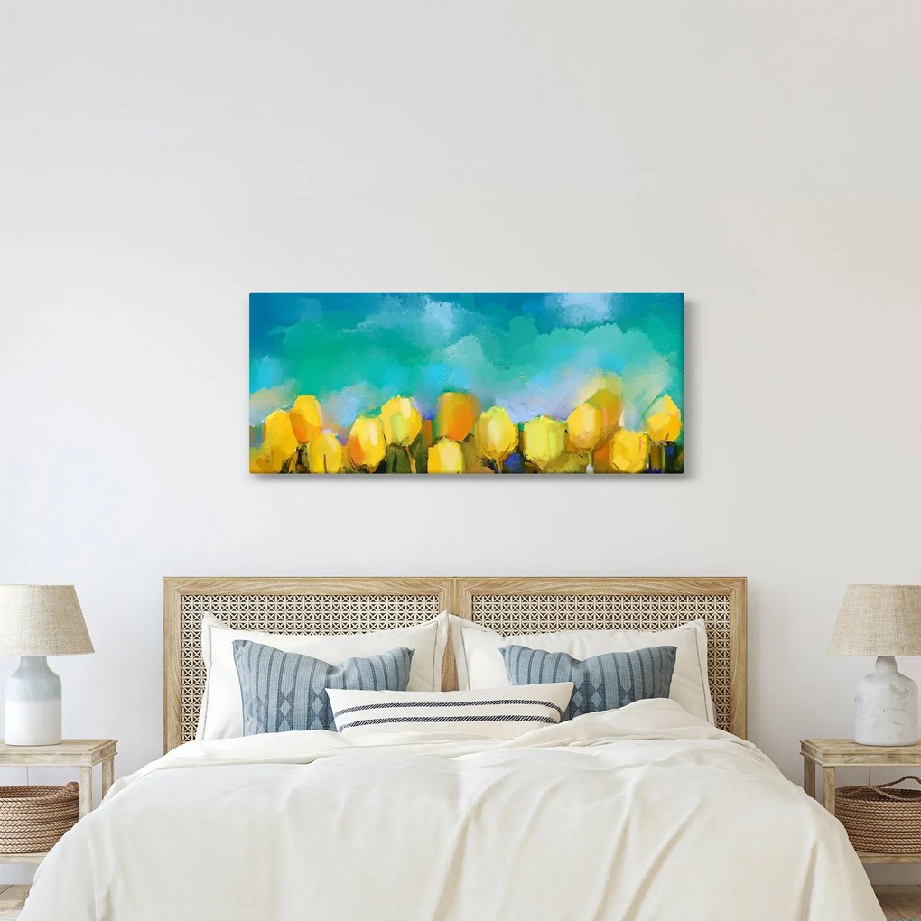 Sárga tulipán képe (120x50 cm)