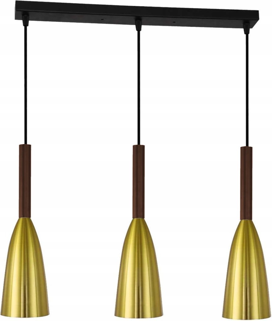 Arany Függőlámpa Asztalra Pult Sziget 3 Pont Stílusos Lámpatest E27 50CM