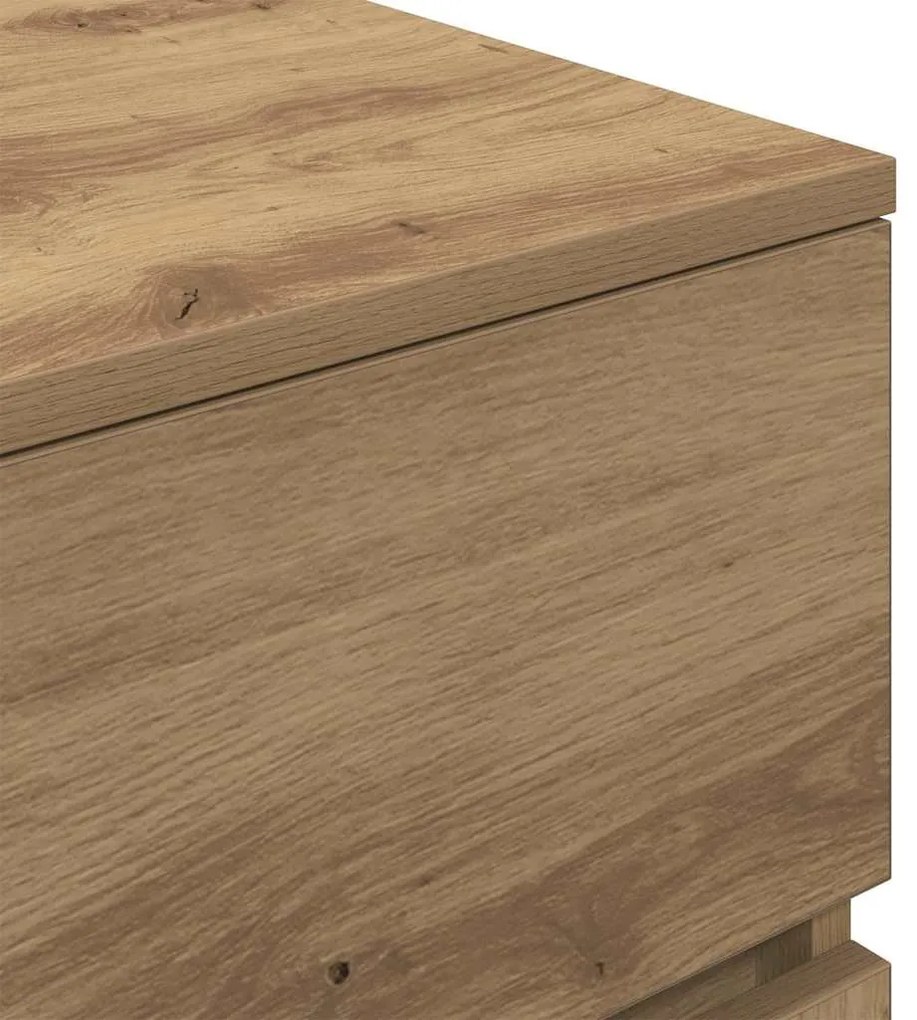 kézműves tölgy éjjeliszekrény 3 fiókkal 39x35x65 cm