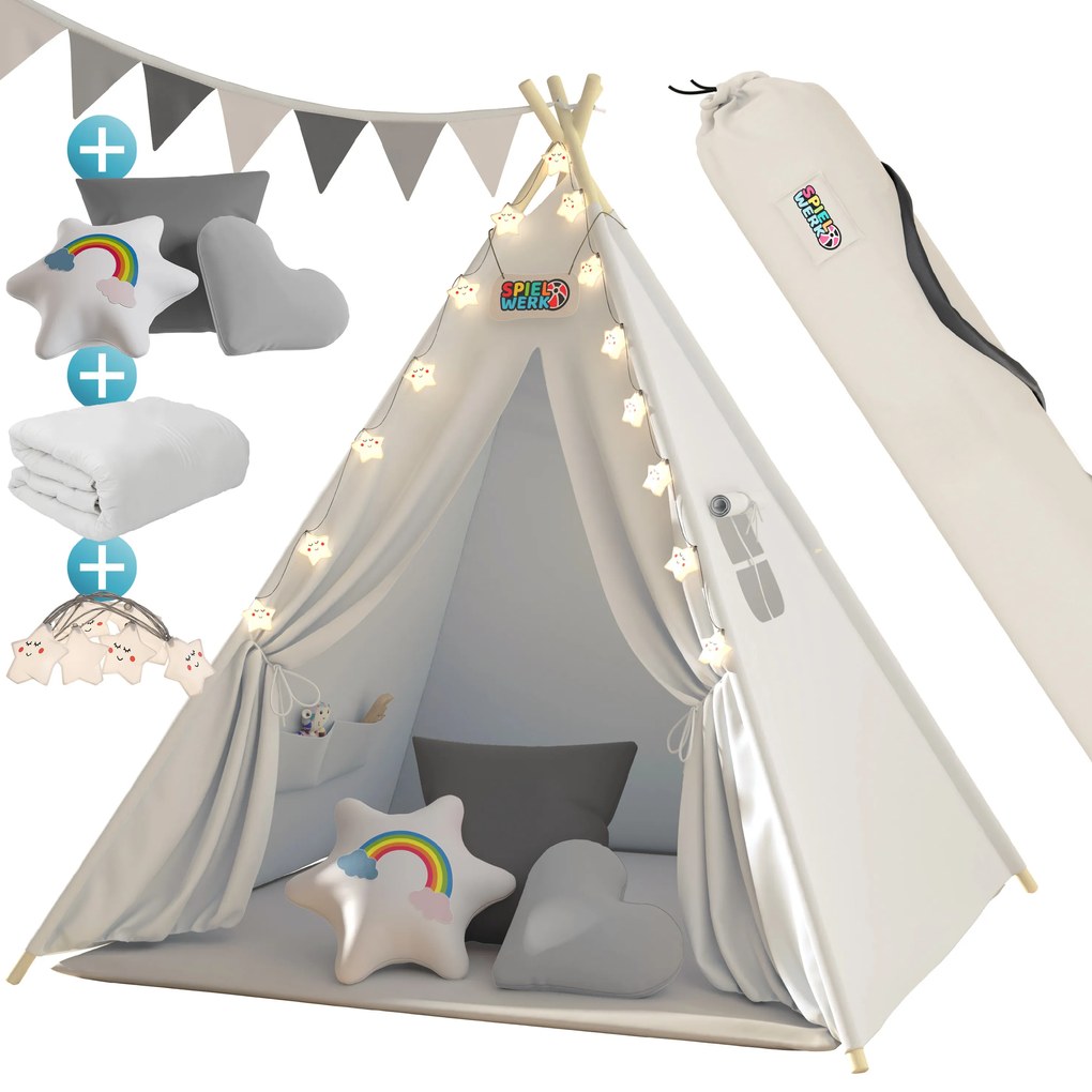 Deuba Gyerek sátor Teepee 160x130x130 cm - fehér