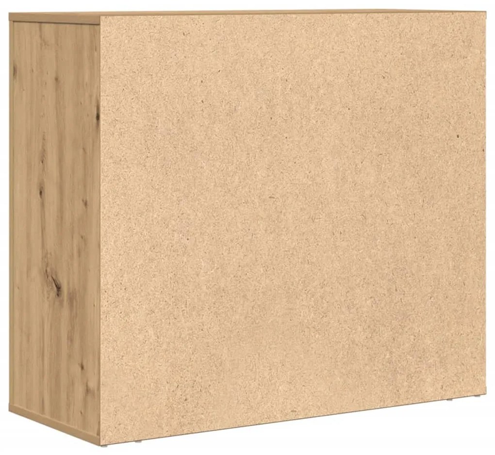 kézműves tölgy színű szerelt fa tálalószekrény 80 x 33 x 70 cm